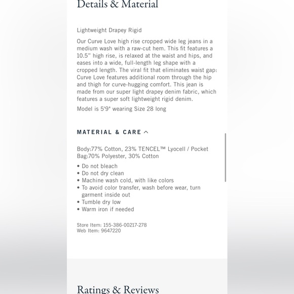 Abercrombie & Fitch - Curve Love High Rise Cropped Wide Leg Jeans - Picture 7 of 9